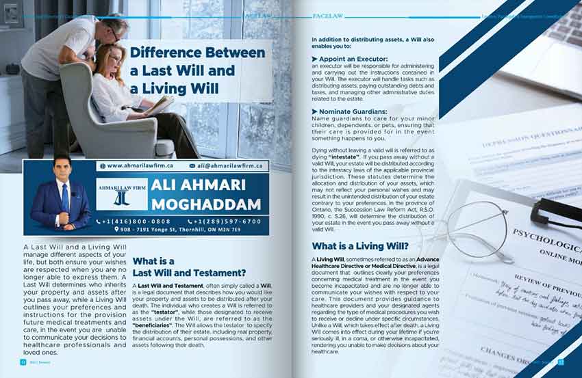 Difference Between a Last Will and a Living Will best wills and estate lawyer in ontario