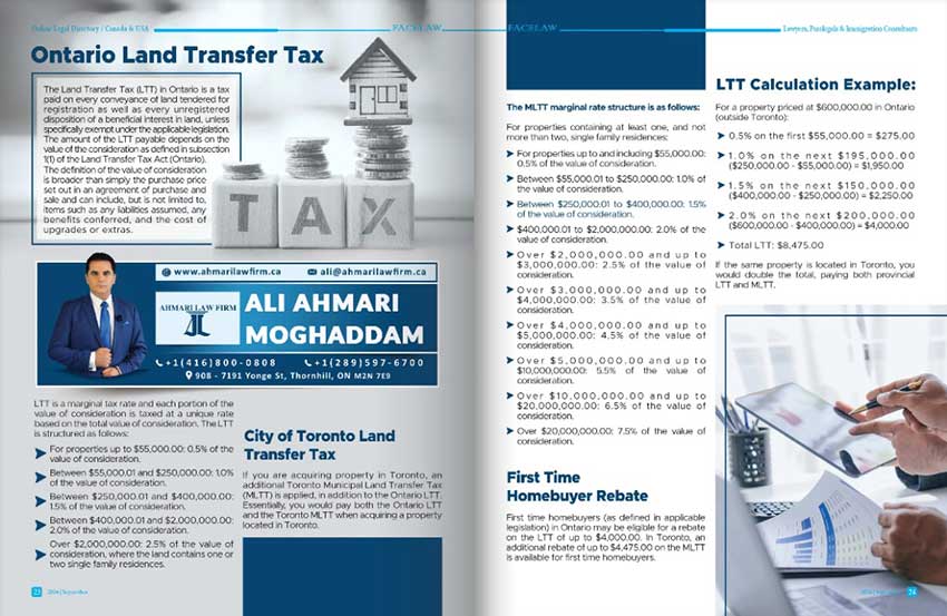 Ontario Land Transfer Tax tax lawye in ontario