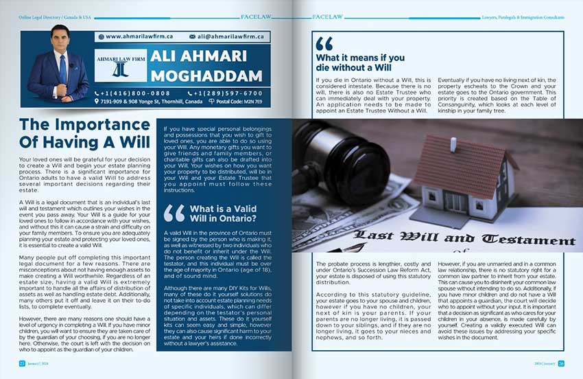 The Importance of Having a Will wills and estate lawyer in toronto