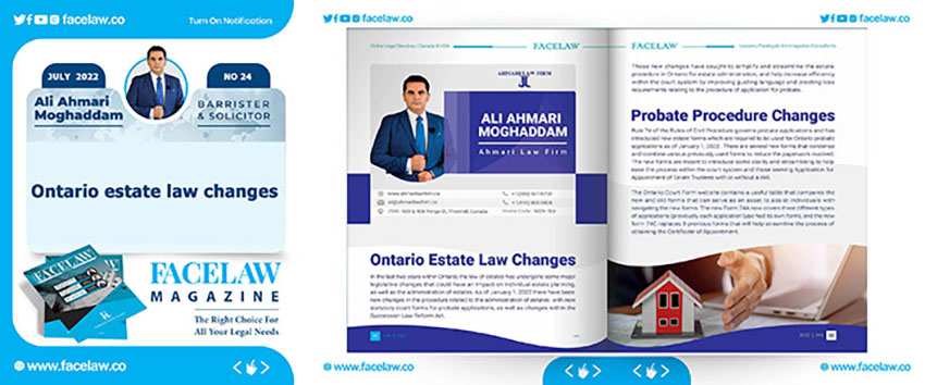 Ontario Estate Law Changes Ontario Estate Law Changes